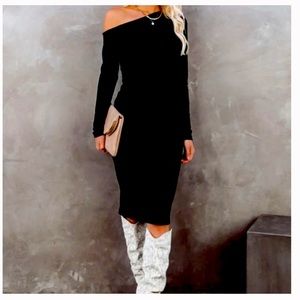 Elegant Black Off-Shoulder Dress
